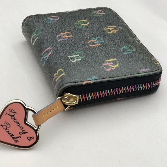 Dooney & Bourke black wallet multi-color zipper